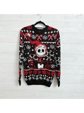Nightmare Before Christmas Men’s Black Jack Skellington Sweater. Size S